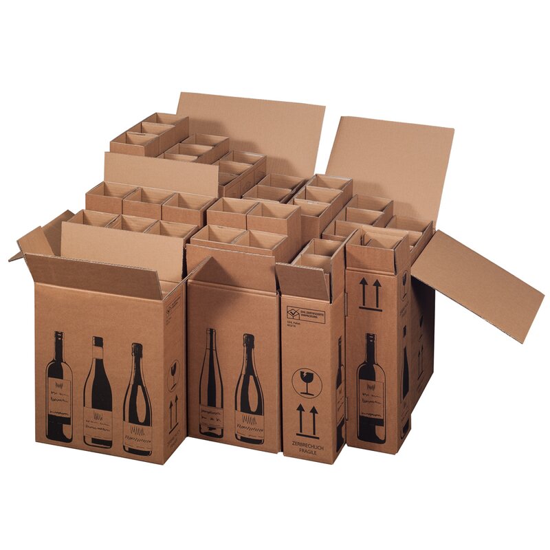5 x bouteille de vin Carton d'expédition carton pour 6 bouteilles de vin  (certificat PTZ – DHL) : : Fournitures de bureau